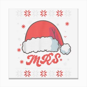 Mr Mrs Santa Claus Ugly Christmas Santa Hat Family Matching Canvas Print