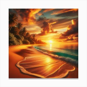 Tropicalbeachatsunset Canvas Print