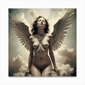 Angel of Desire: A Nude Female Angel Canvas Print