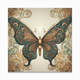 Butterfly In Frame Canvas Print