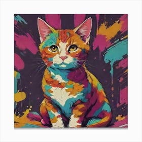 Colorful Cat Canvas Print