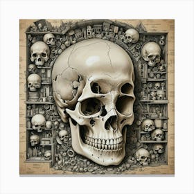 Tiny Skull House Canvas Print