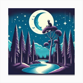 Cat In The Forest Canvas Print