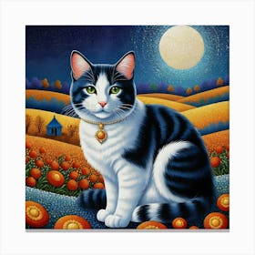 Cat In The Pumpkin Patch Canvas Print