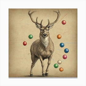 Deer With Balls 2 Canvas Print