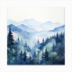 Watercolor Of Mountains 6 Canvas Print