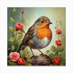 Robin Bird Art Print 2 Canvas Print