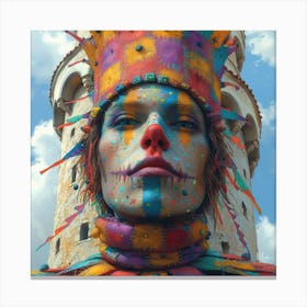 Woman In A Colorful Costume Canvas Print