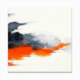 Abstract Orange Brush Strokes Canvas Print