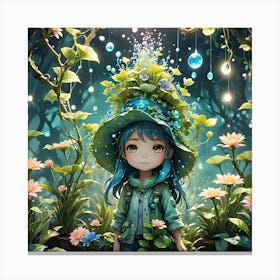 Fairy Girl In The Forest 1 Canvas Print