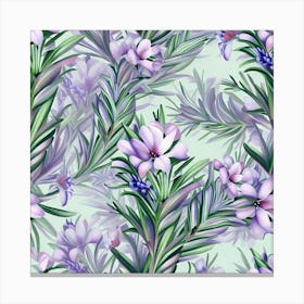 Beautiful Rosemary Floral Pattern Canvas Print