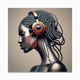 Woman With Headphones 61 Canvas Print