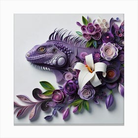 Purple Iguana 1 Canvas Print