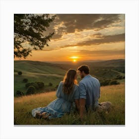 Sunset In The Countryside Canvas Print