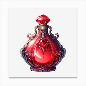 Red Perfume Bottle 7 Canvas Print
