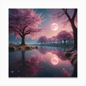 Pink Evening Oil Painting Canvas Print