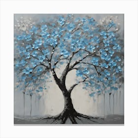 Tree Of Blue Flowers Canvas Print