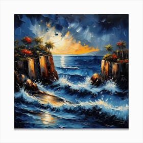 Sunset Over The Ocean Canvas Print