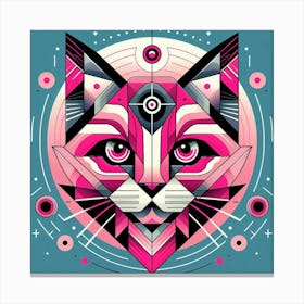 Clover Low Poly Cat 3 Canvas Print