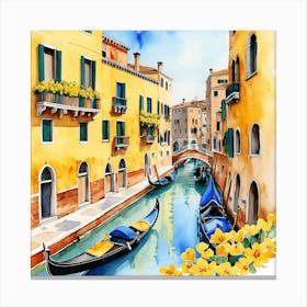 Venice Watercolor Painting Canvas Print