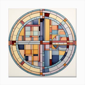 'Stained Glass Circle' Canvas Print