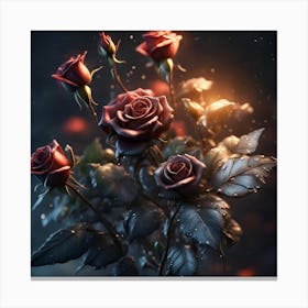 Roses In The Dark Canvas Print