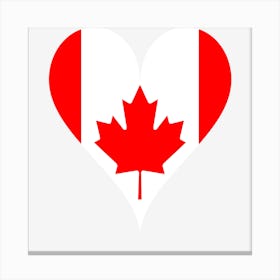 Heart Flag Canada Love National Flag Maple Leaf Maple Leaf Canvas Print