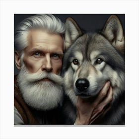 Wolf and man 1 Canvas Print
