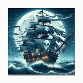 A ghost pirate ship Canvas Print