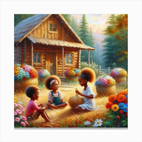 Children In The Garden Canvas Print