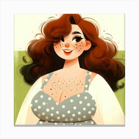 Cute Girl With Freckles Canvas Print