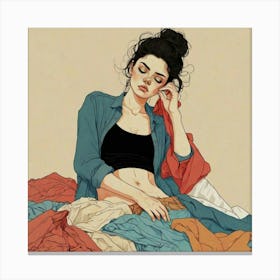 Girl In Clothes Canvas Print