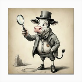 Detective Cow Canvas Print