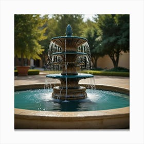 Fountain In The Courtyard Canvas Print