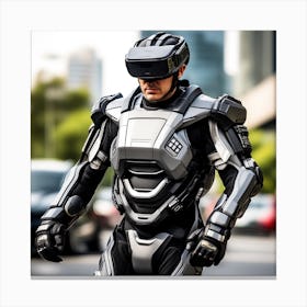 Futuristic Man In Futuristic Suit 48 Canvas Print