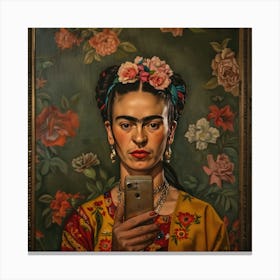 Frida Takes a Selfie Series 5 Canvas Print