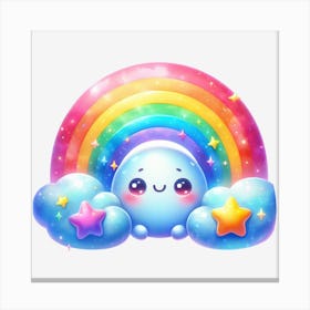 Kawaii Rainbow 2 Canvas Print