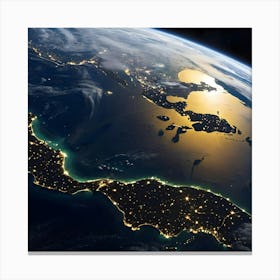 Earth At Night 9 Canvas Print