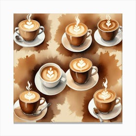 Coffee Latte Illustration Canvas Print