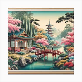 Landscape in Japanese style Canvas Print