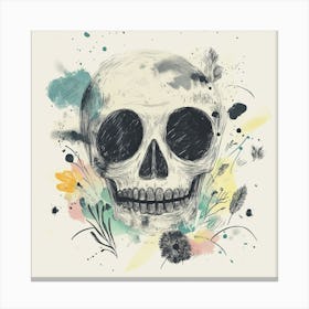 Skull And Flowers 8 Canvas Print