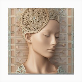 Busto De Hermosa Mujer Dormida Canvas Print