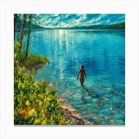 Woman Into The Water wall art painting , living room art painting decor Canvas Print