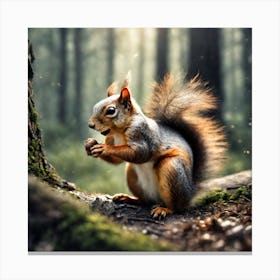 Squirrel In The Forest 49 Canvas Print