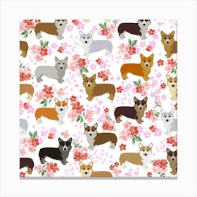 Corgis Corgi Pattern Canvas Print