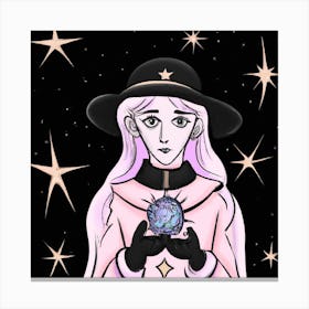 Witch Holding A Star Canvas Print