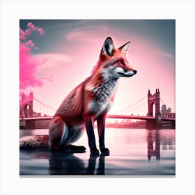 Fox silhouette 11 Canvas Print