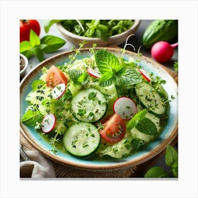 A Close Up Of A Cooling, Herb Infused Dish, Featur Canvas Print