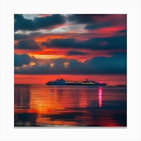 Sunset Cruise Ship 6 Canvas Print