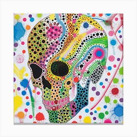 Skull With Polka Dots Canvas Print